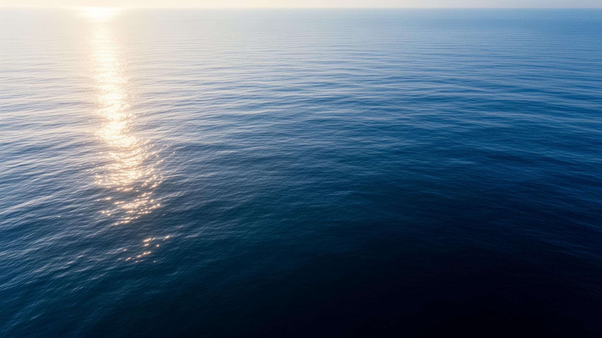 Calm open ocean at sunrise